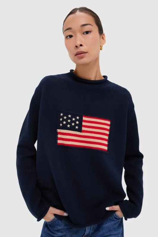 Navy Cotton Americana Sweater sold by Tuckernuck