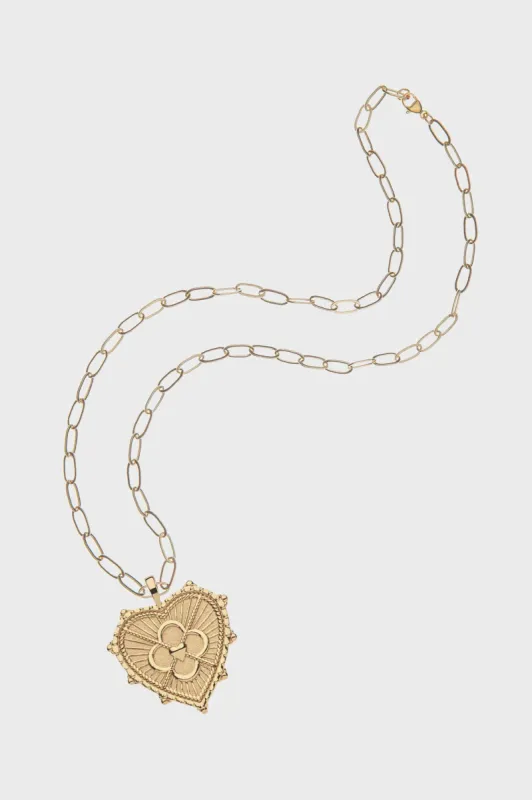 Gold Love Quatrefoil Heart Pendant sold by Tuckernuck