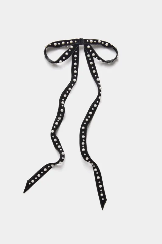 Black Pearl Annalee Bow Barrette sold by Tuckernuck