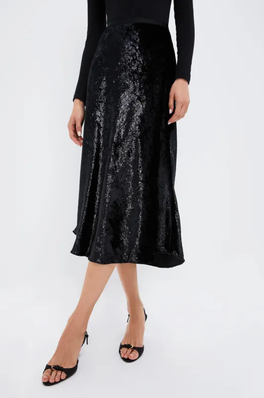 Polo Black Metallic Velvet A-line Skirt sold by Tuckernuck