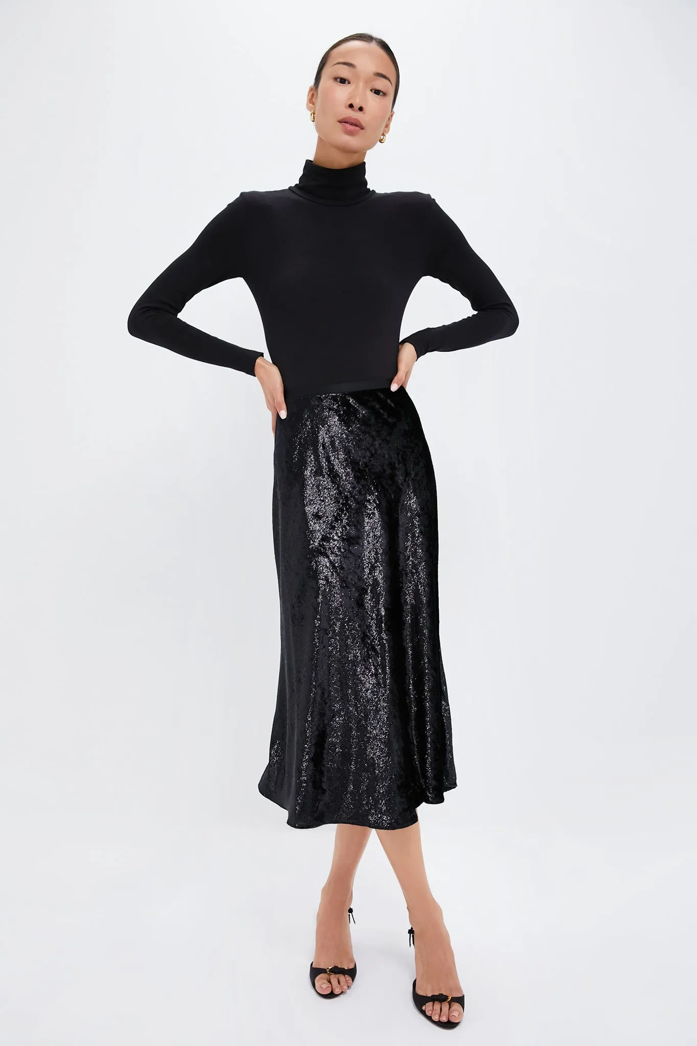 Polo Black Metallic Velvet A-line Skirt sold by Tuckernuck product image thumbnail 5