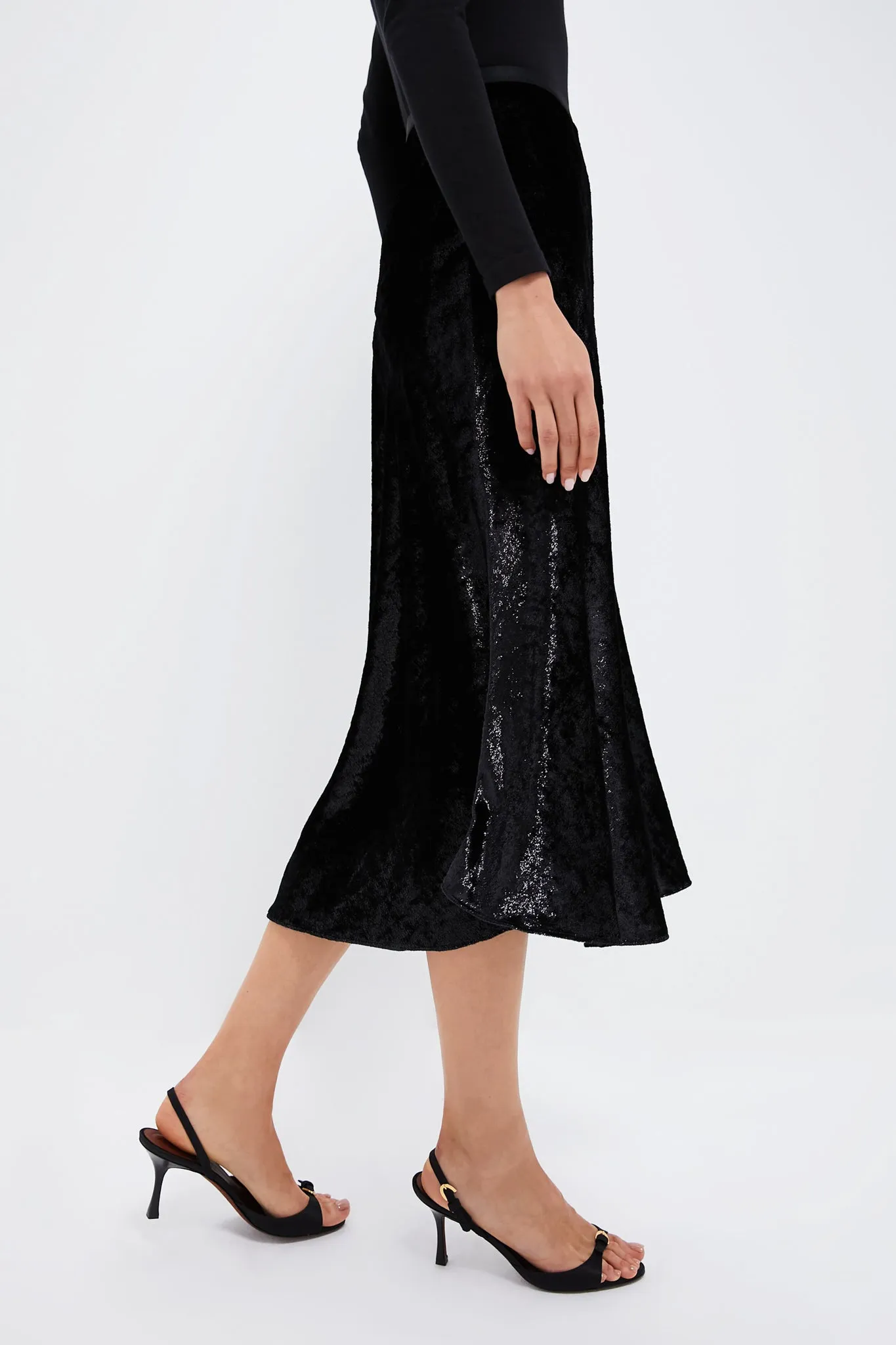 Polo Black Metallic Velvet A-line Skirt sold by Tuckernuck product image thumbnail 2