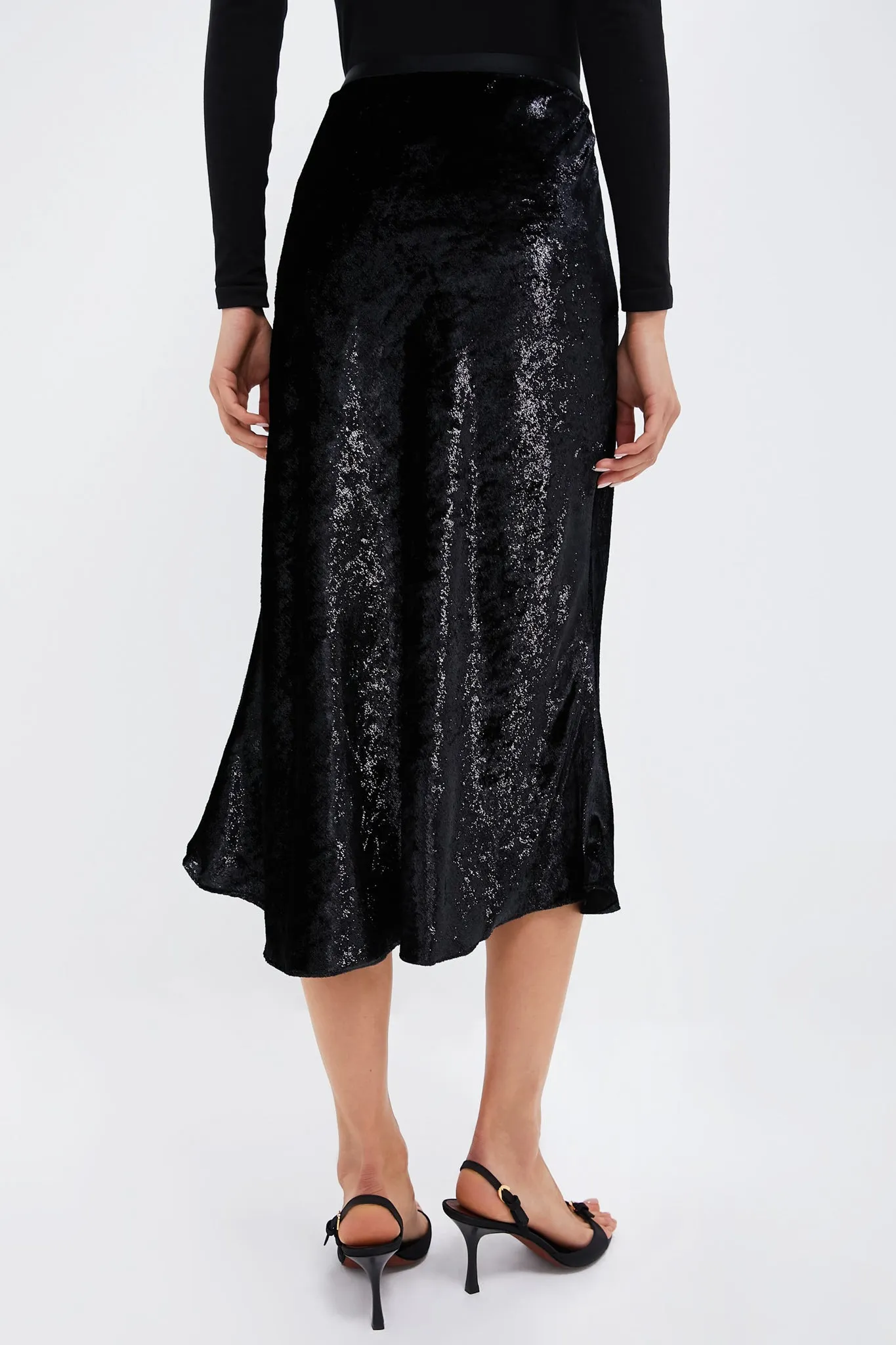 Polo Black Metallic Velvet A-line Skirt sold by Tuckernuck product image thumbnail 3