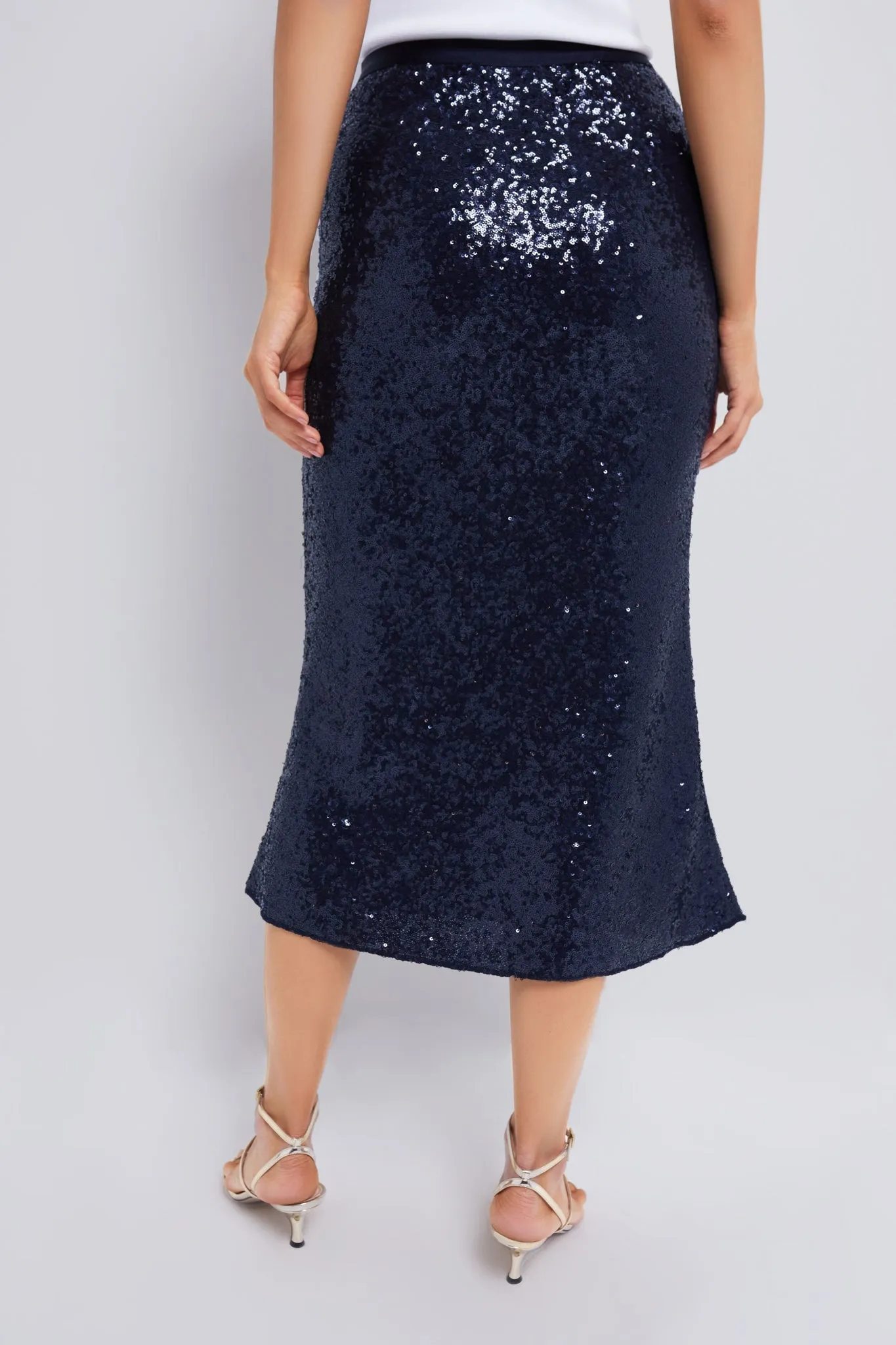 Deep Navy Sequin A-Line Skirt sold by Tuckernuck product image thumbnail 4