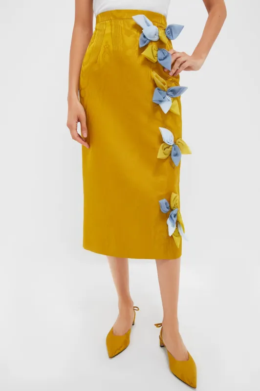 Ochre Lorinda Embroidered Midi Skirt sold by Tuckernuck