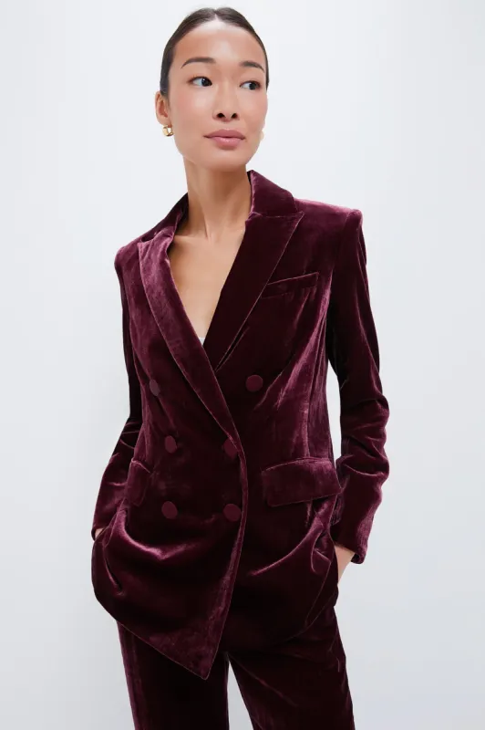 Wine Ellette Velour Dickey Jacket sold by Tuckernuck