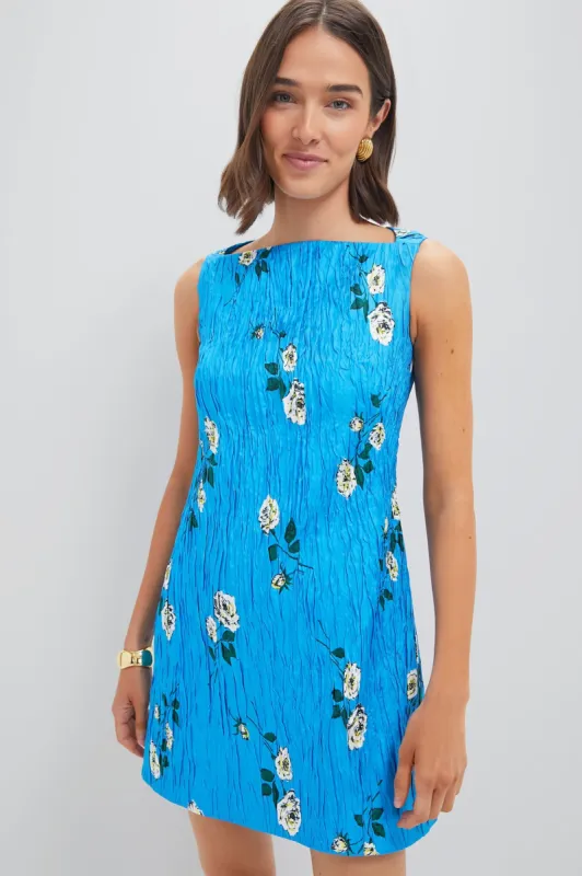 Rose Stems on Electric Blue Fifer Mini Dress sold by Tuckernuck