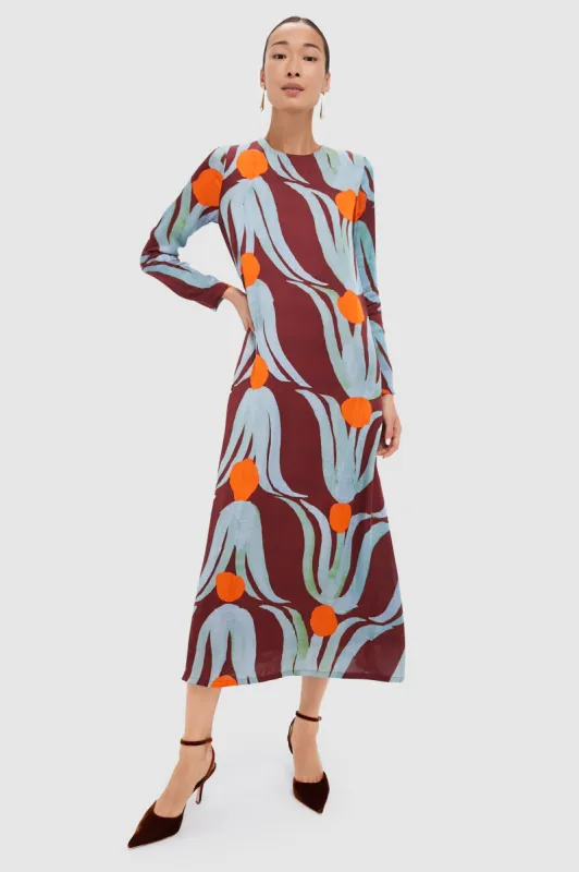 Tulip Orange Long Sleeve Shift Maxi Dress sold by Tuckernuck