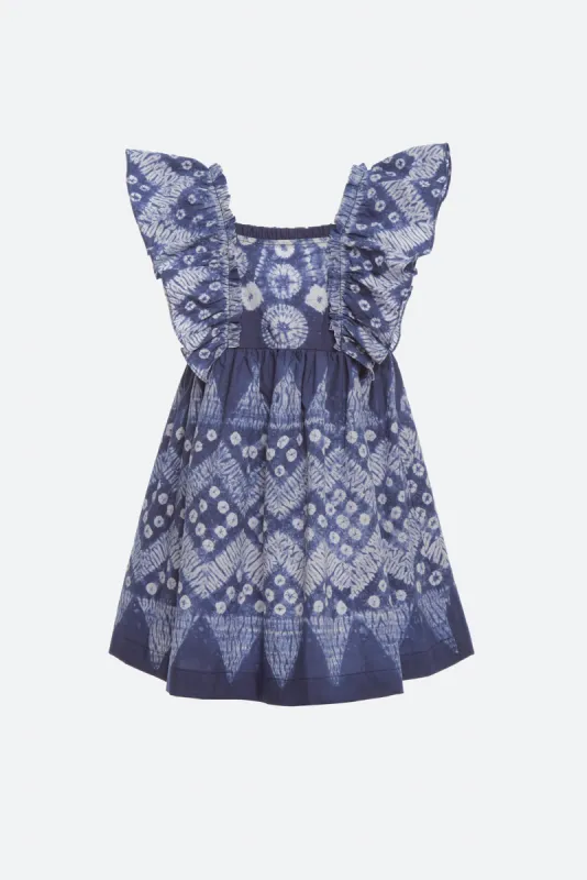 Navy Yana Tie Dye Flutter Sleeve Dress sold by Tuckernuck