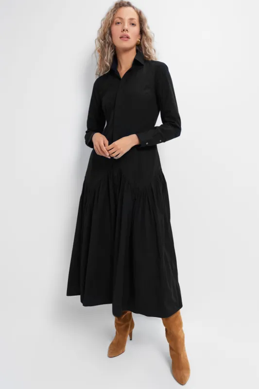 Polo Black Cotton Poplin Long Sleeve Day Dress sold by Tuckernuck