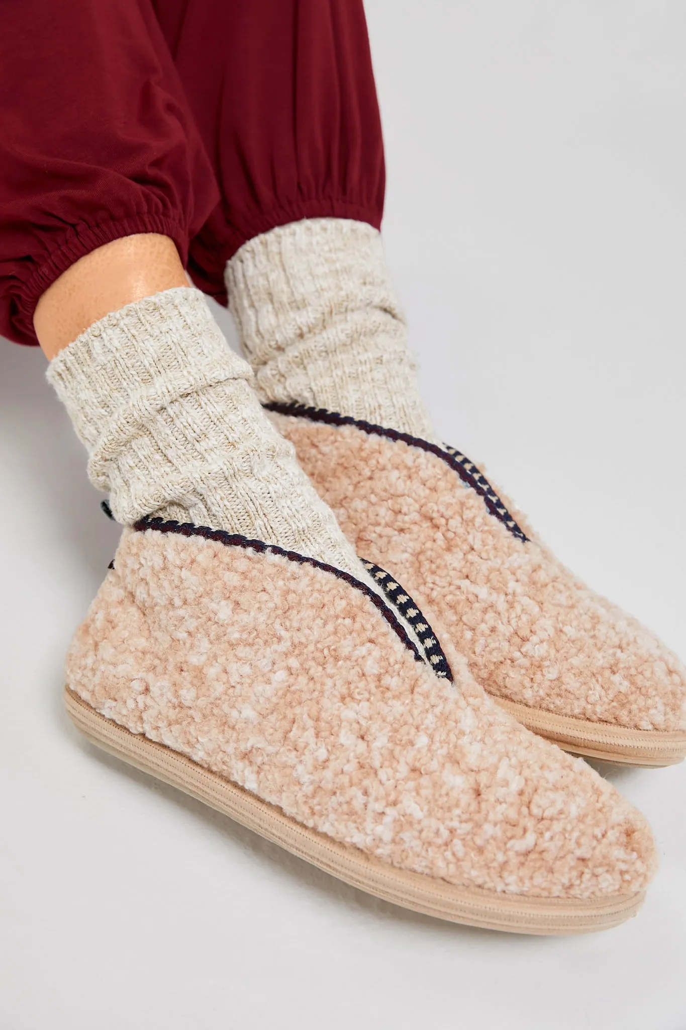 Ivory Puck Fleece Slippers sold by Tuckernuck product image thumbnail 2