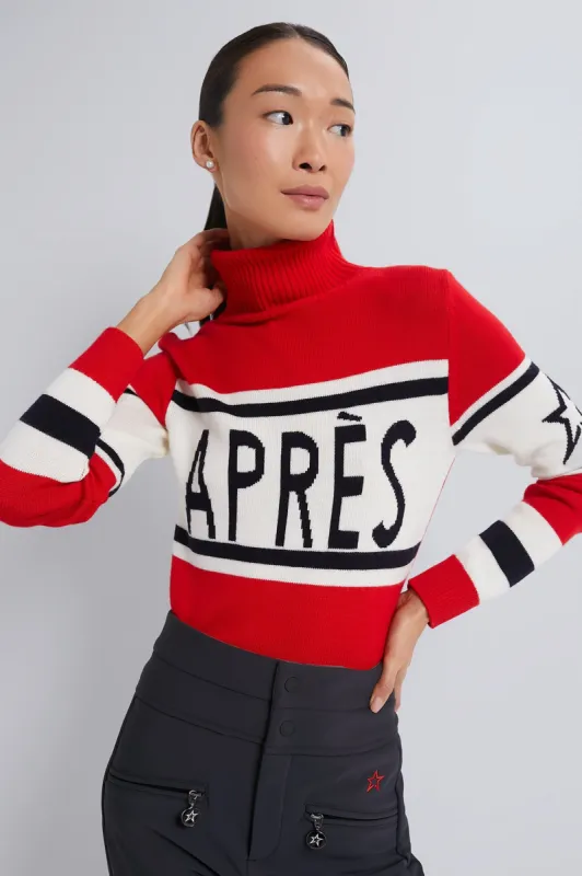 Red and Snow White Apres Sweater sold by Tuckernuck