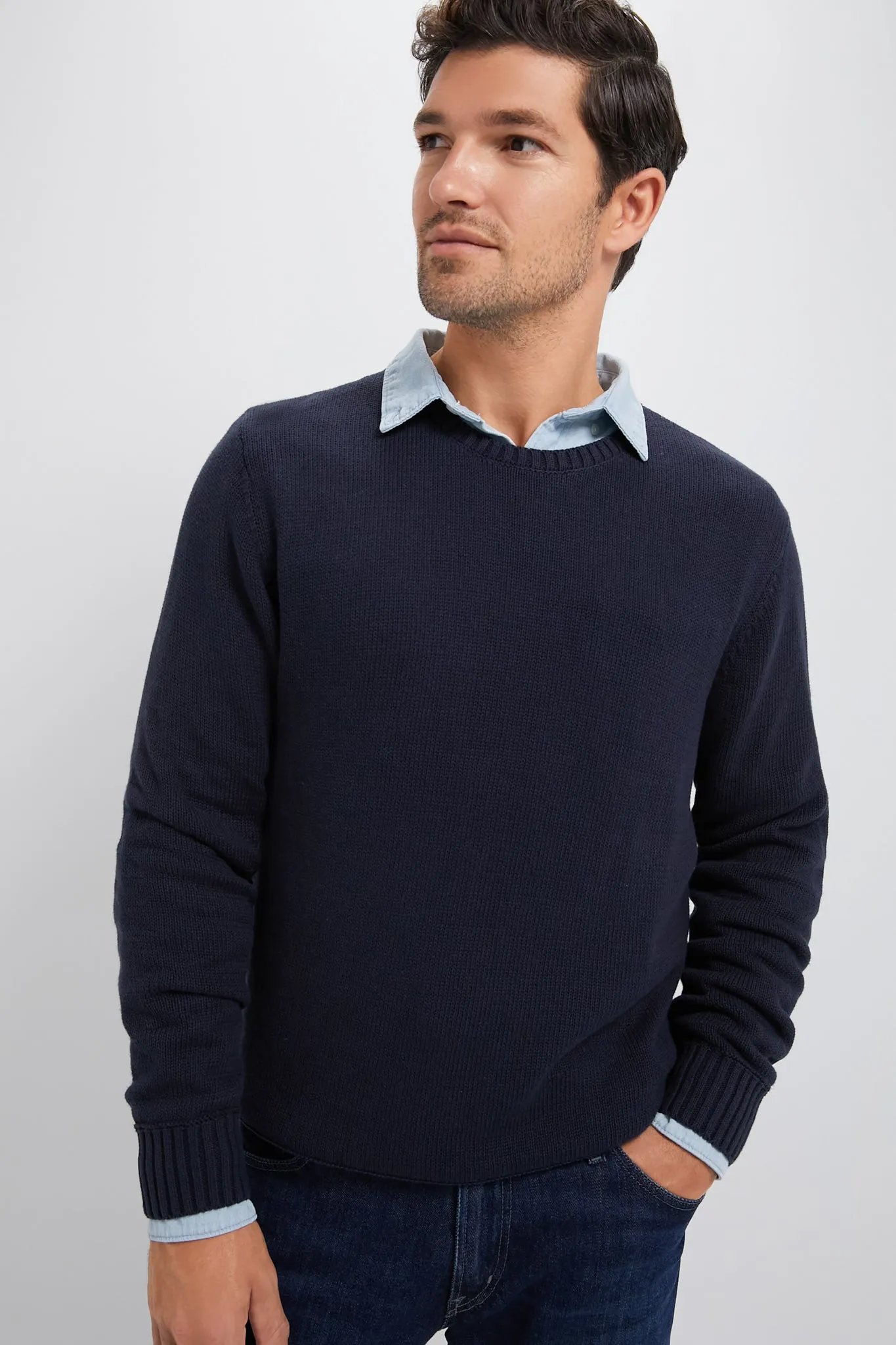 Navy Blue All Season Classic Crewneck sold by Tuckernuck