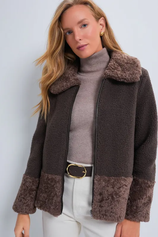 Brown Faux Fur Telluride Jacket sold by Tuckernuck