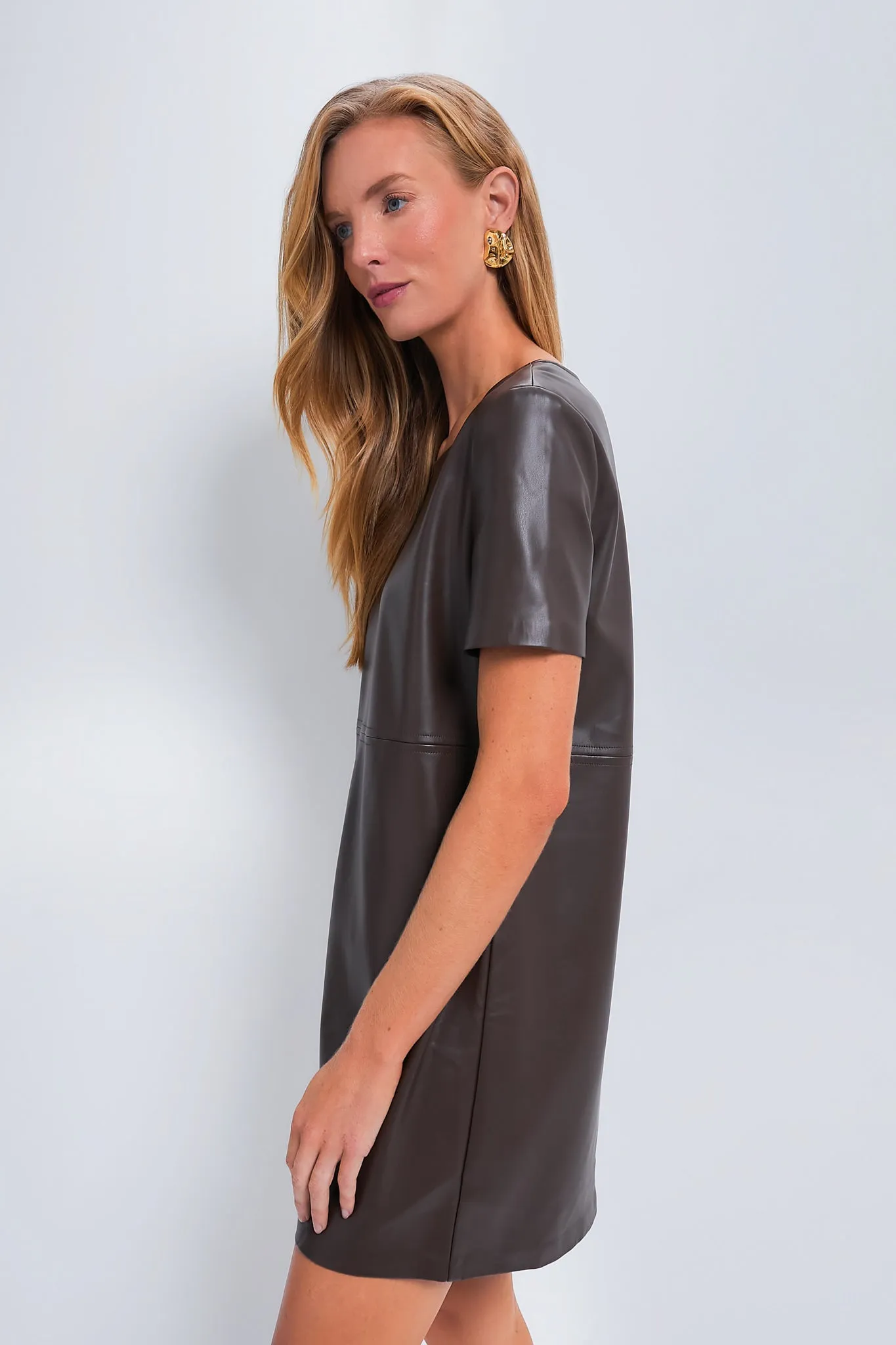 Dark Chocolate London Faux Leather Dress sold by Tuckernuck product image thumbnail 3
