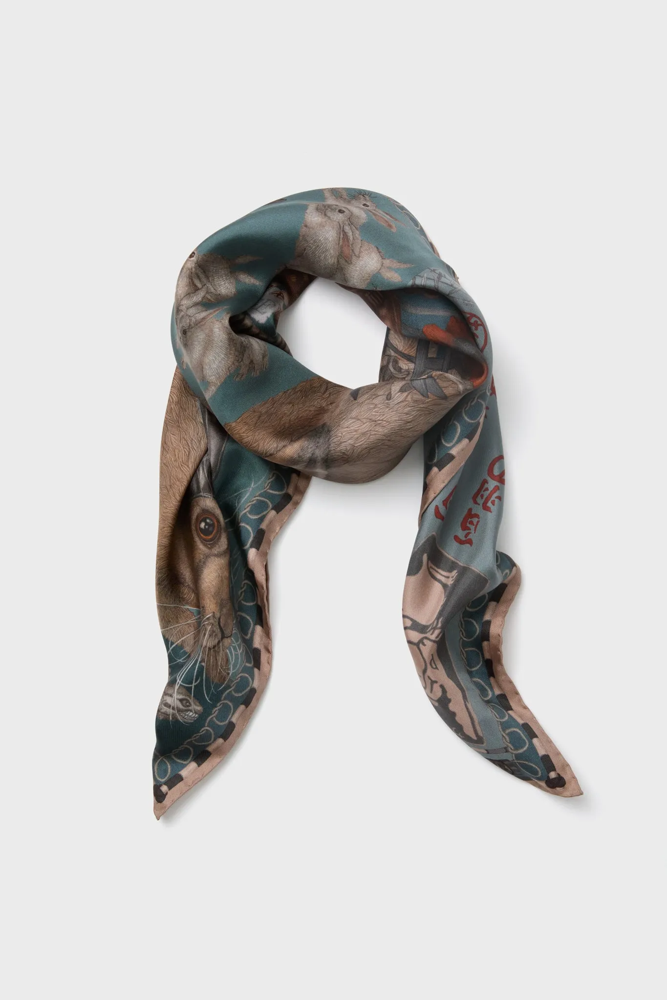 The Floating Rabbits Cameo Large Square Scarf sold by Tuckernuck