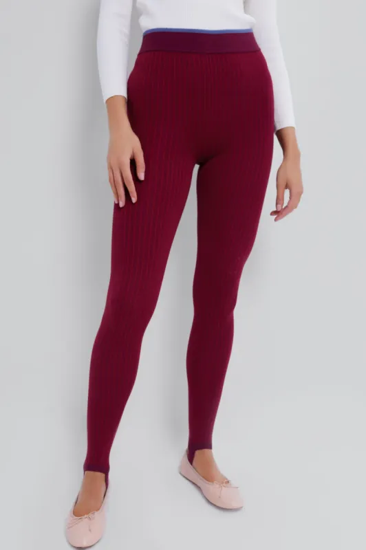 Burgundy Aero Stirrup Legging sold by Tuckernuck