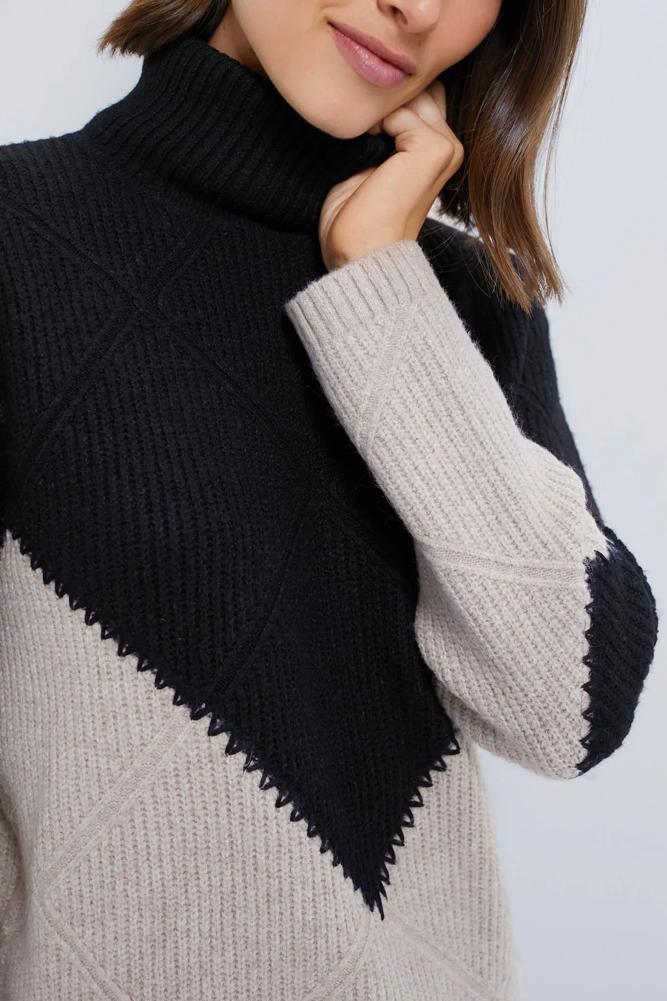 Black & Tan Diamond Demi Turtleneck sold by Tuckernuck product image thumbnail 5