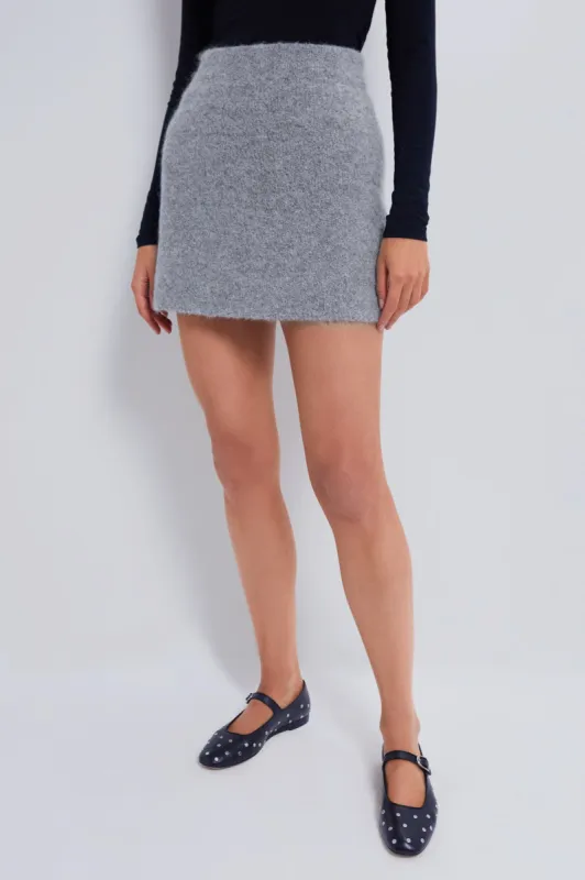 Light Grey Marle Penn Boucle Mini Skirt sold by Tuckernuck