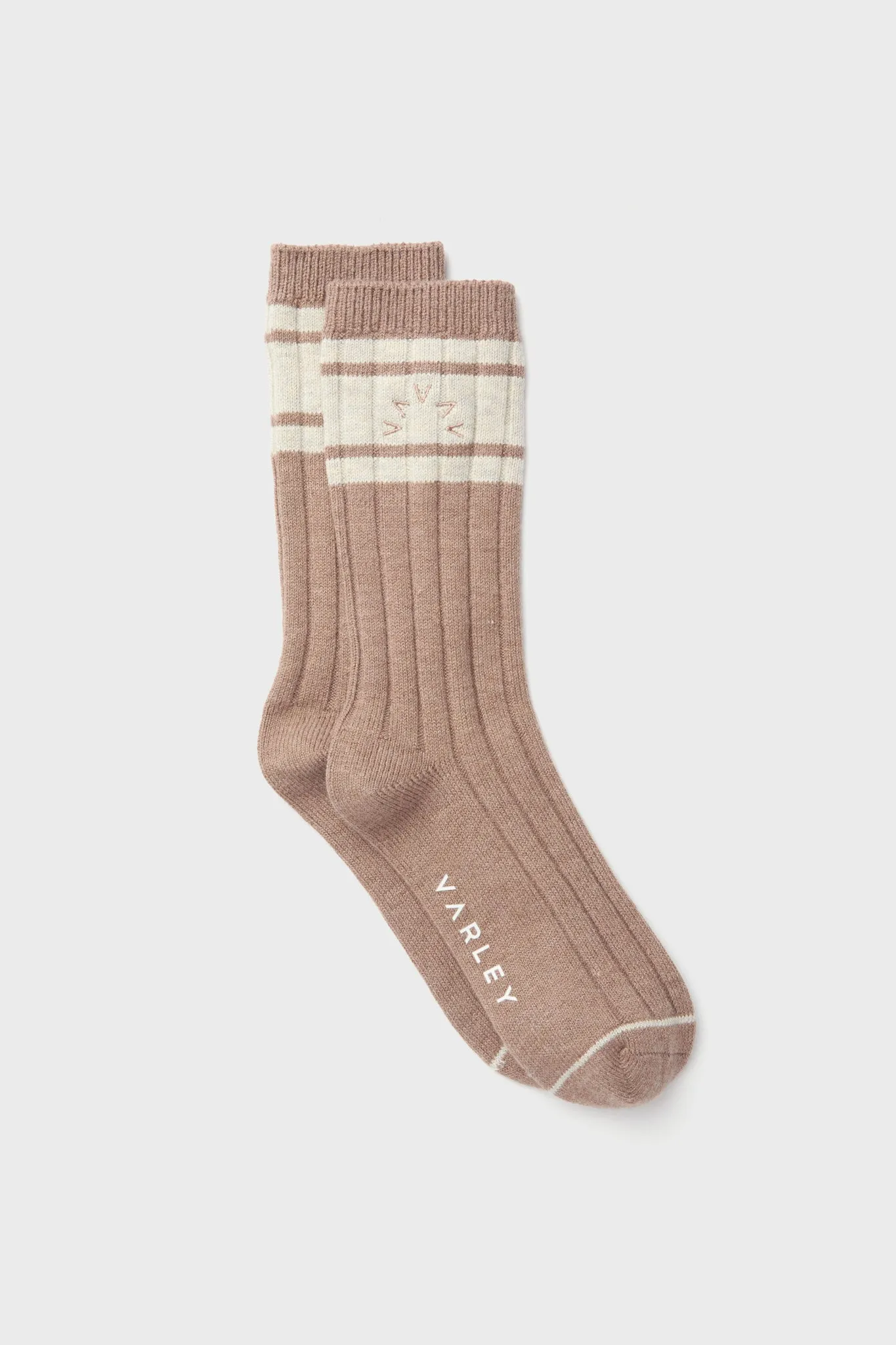 Mink Taupe Marl Malissa Plush Wide Rib Sock sold by Tuckernuck