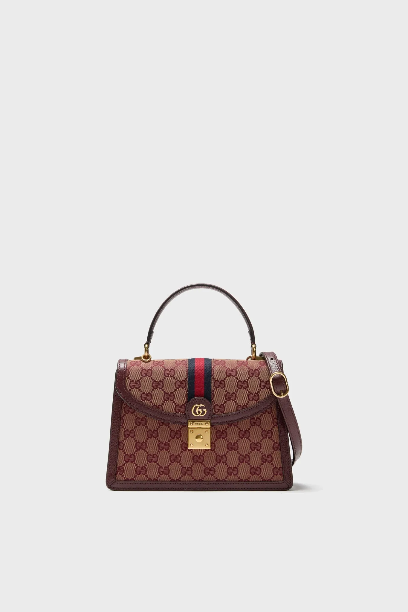 GUCCI Red Small GG Coated Canvas Ophidia Flap Top Handle Bag sold by Tuckernuck