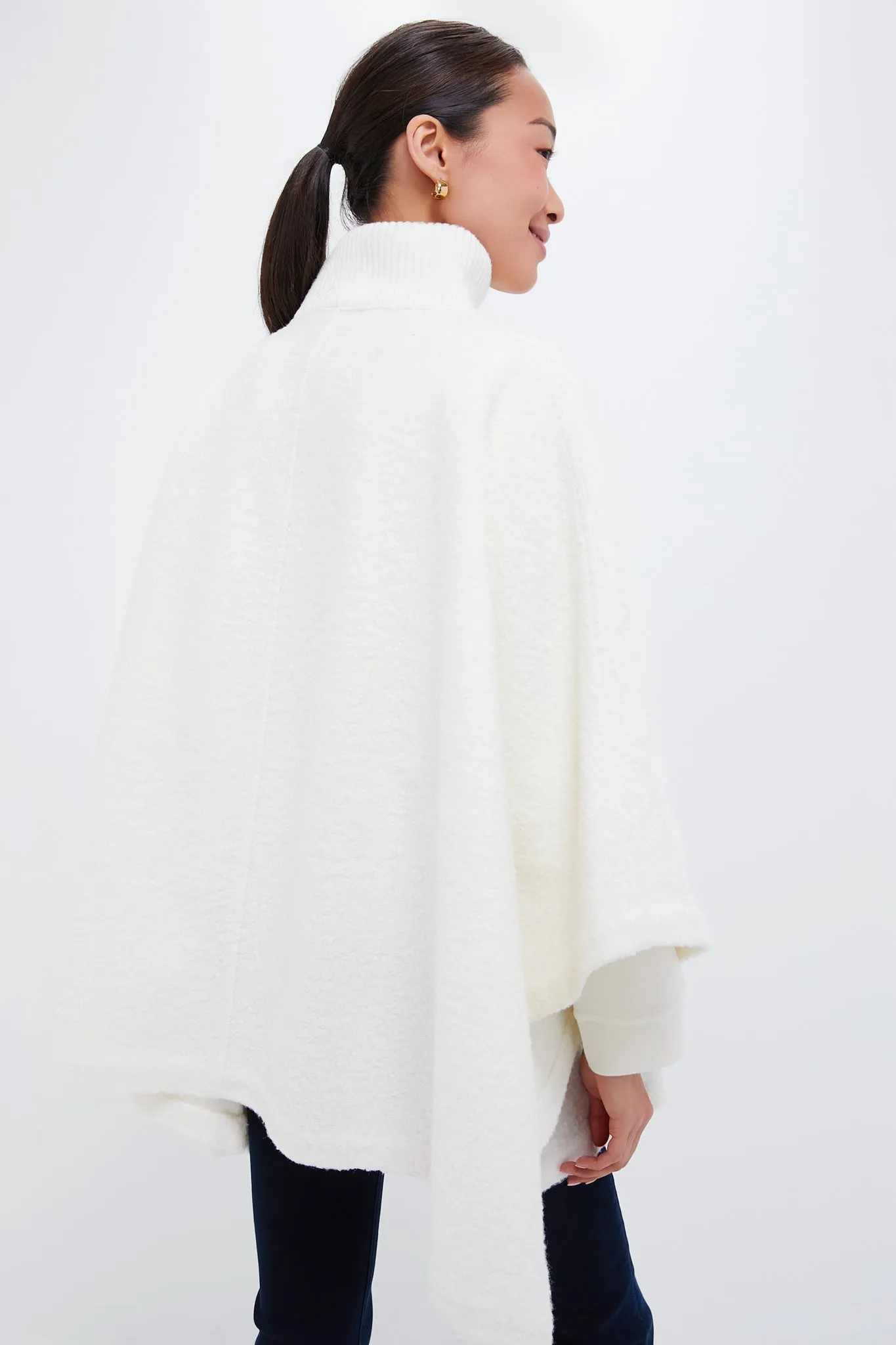 Winter White Boucle High-Neck Poncho sold by Tuckernuck product image thumbnail 4