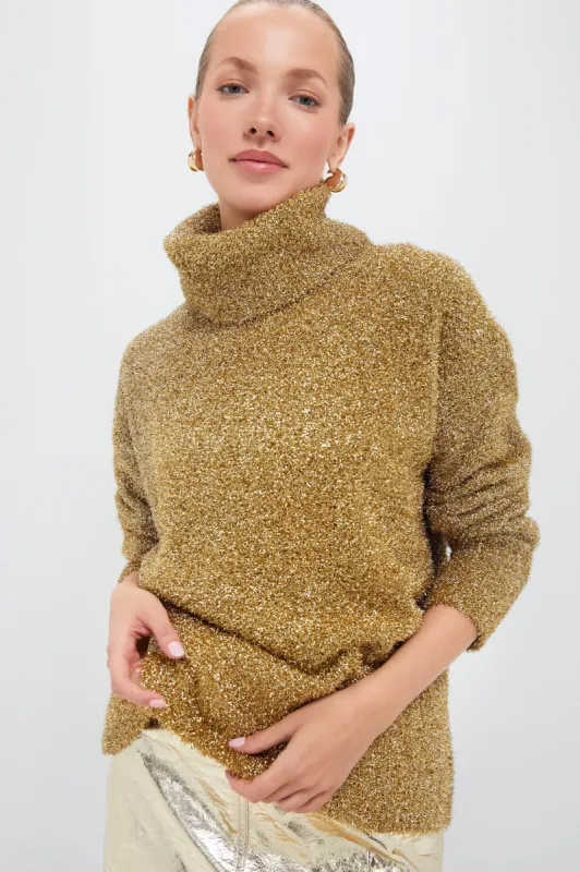 Gold Metallic Gretchen Turtleneck sold by Tuckernuck