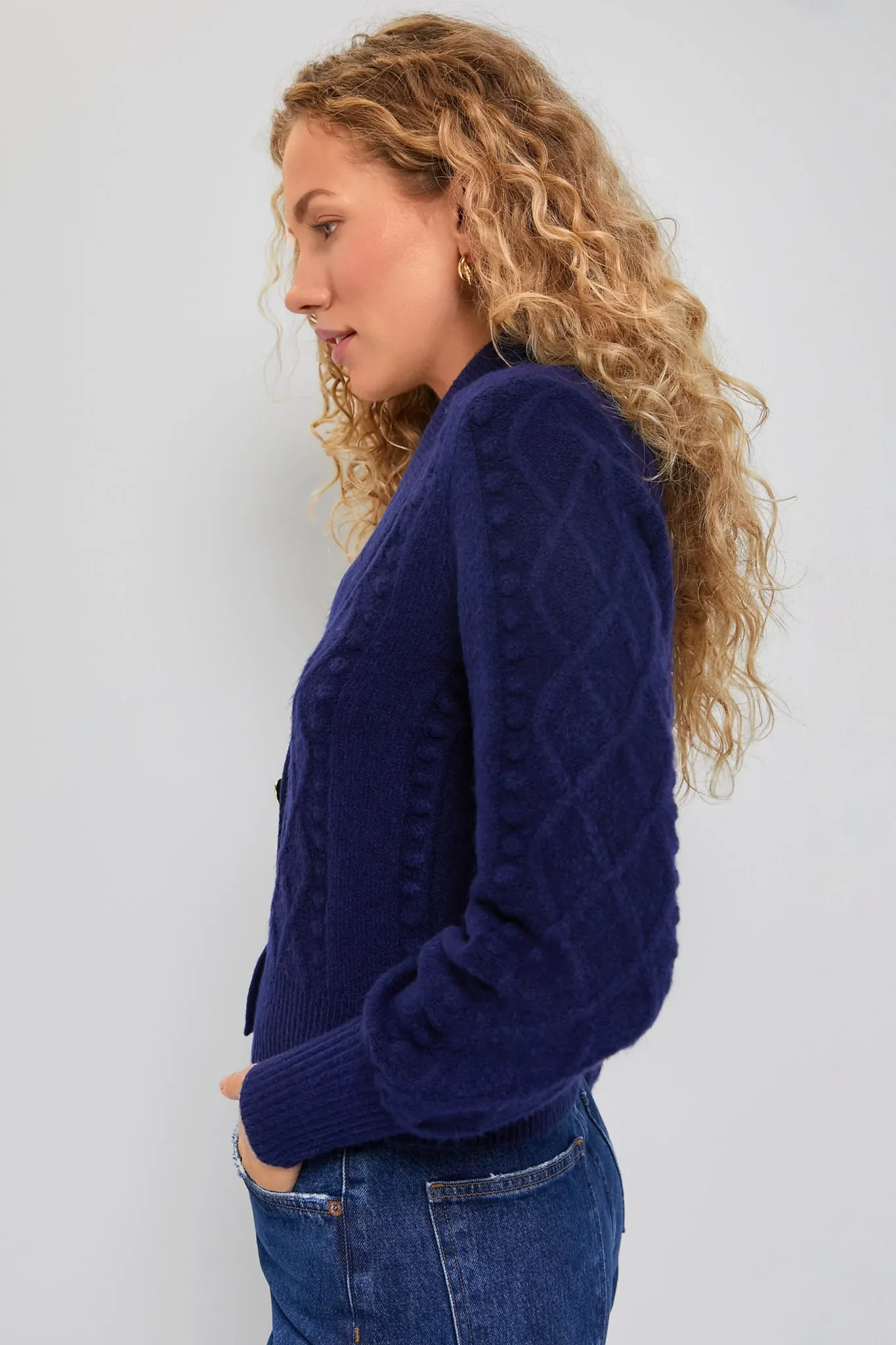 Nassau Navy Tuxedo Cardigan Sweater sold by Tuckernuck product image thumbnail 3
