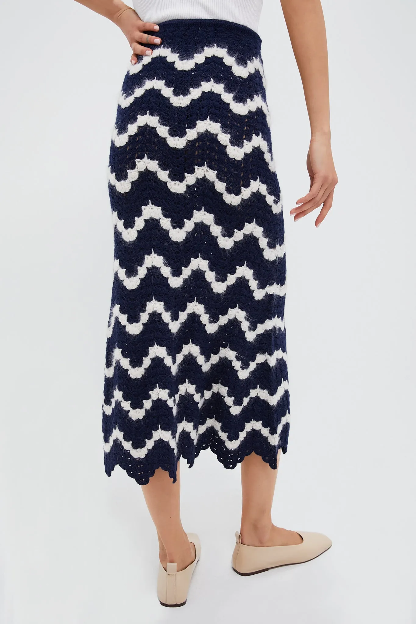 Navy and Ivory Safi Skirt sold by Tuckernuck product image thumbnail 4