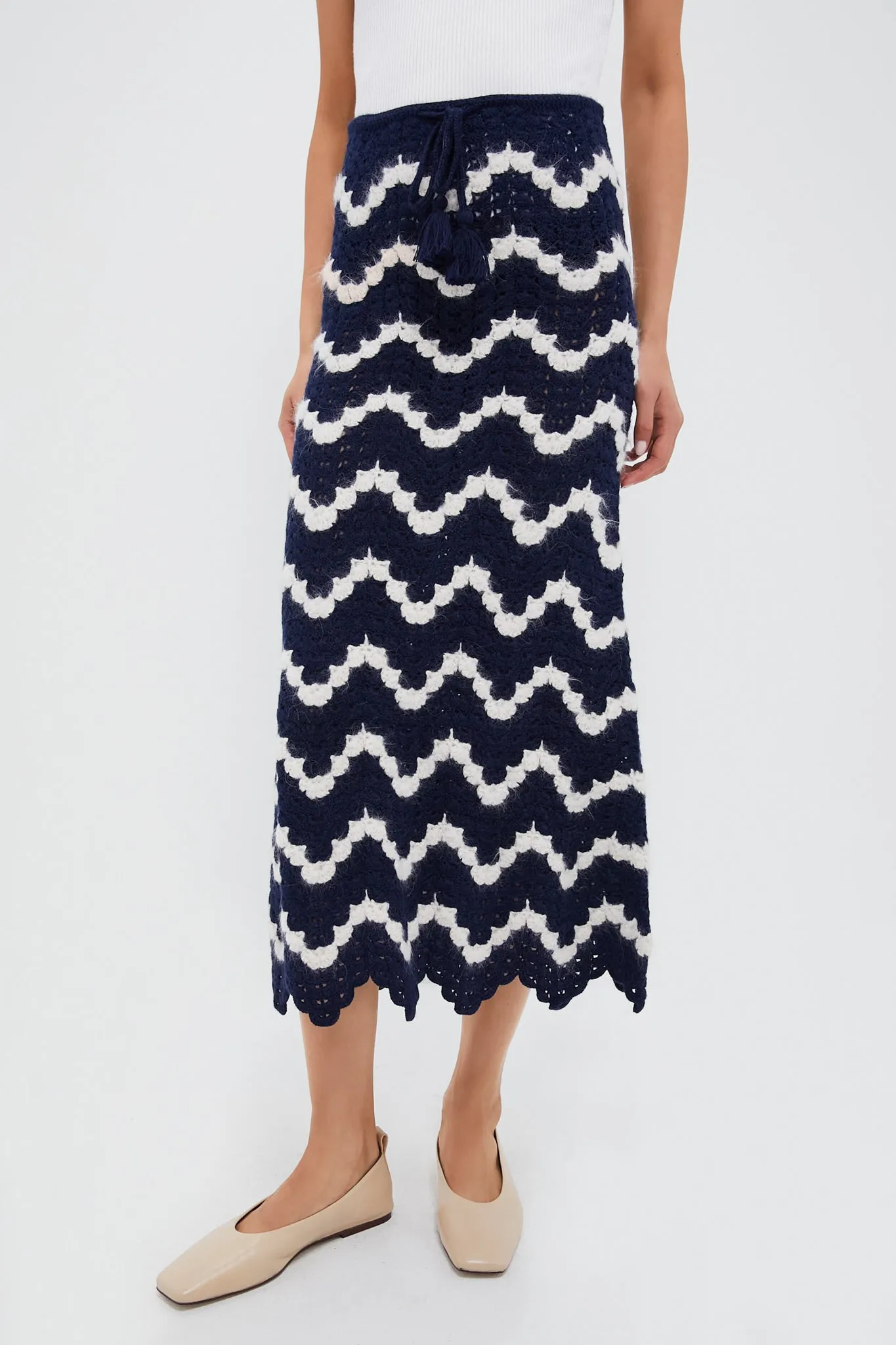 Navy and Ivory Safi Skirt sold by Tuckernuck