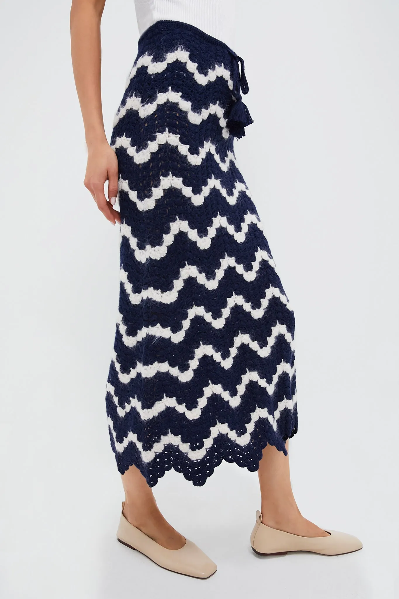 Navy and Ivory Safi Skirt sold by Tuckernuck product image thumbnail 3