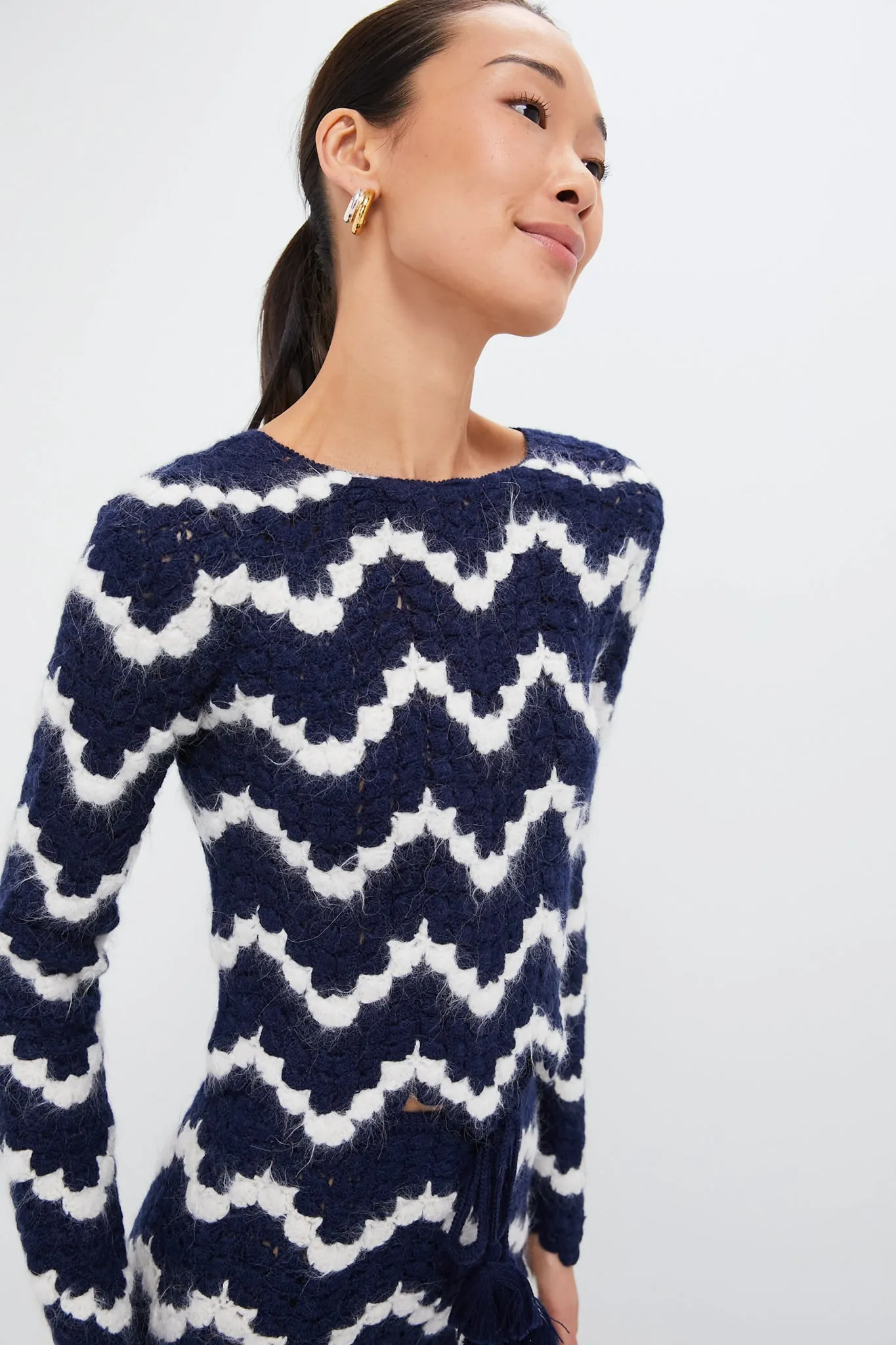 Navy and Ivory Safi Top sold by Tuckernuck product image thumbnail 3