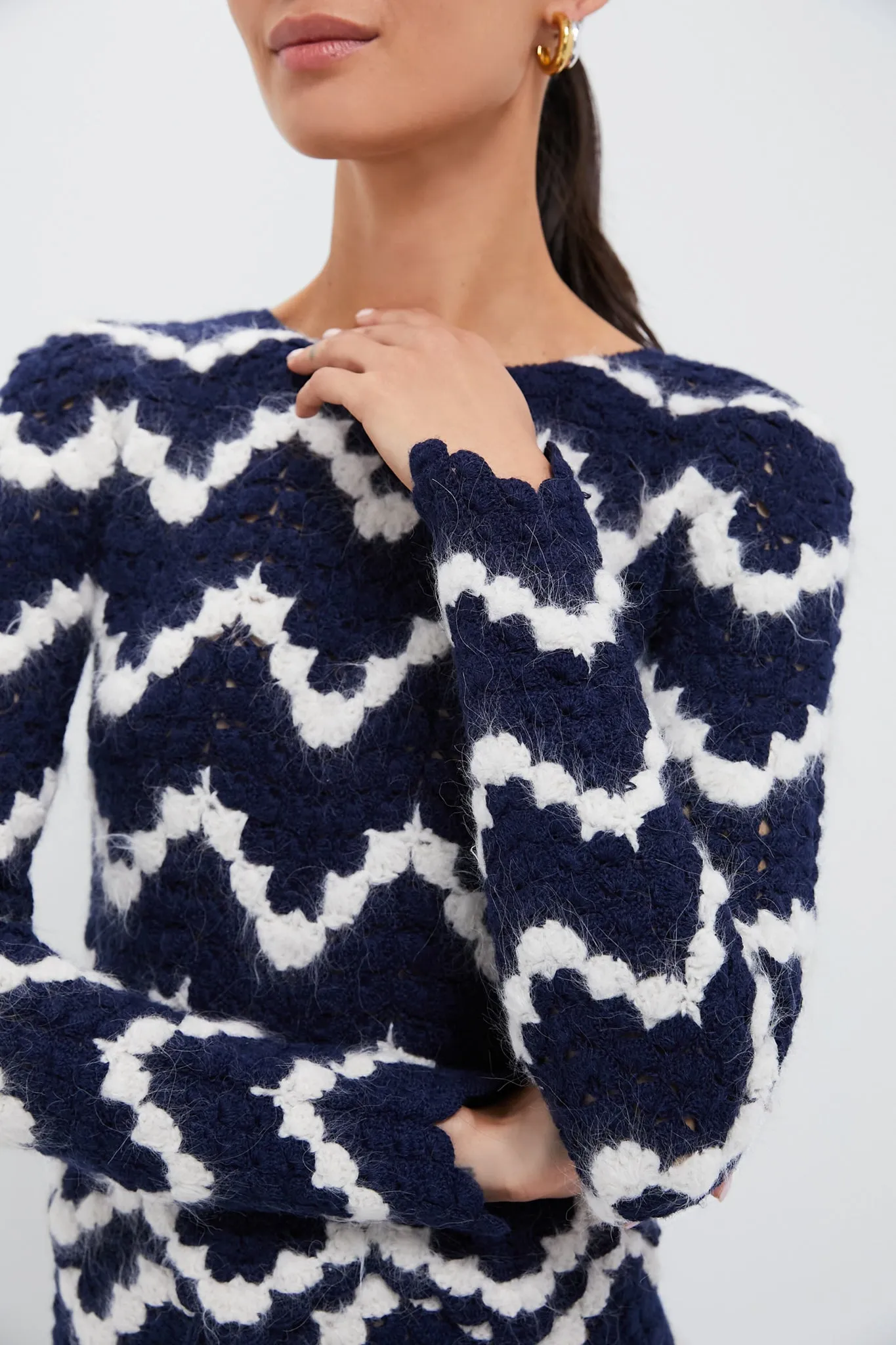 Navy and Ivory Safi Top sold by Tuckernuck product image thumbnail 5