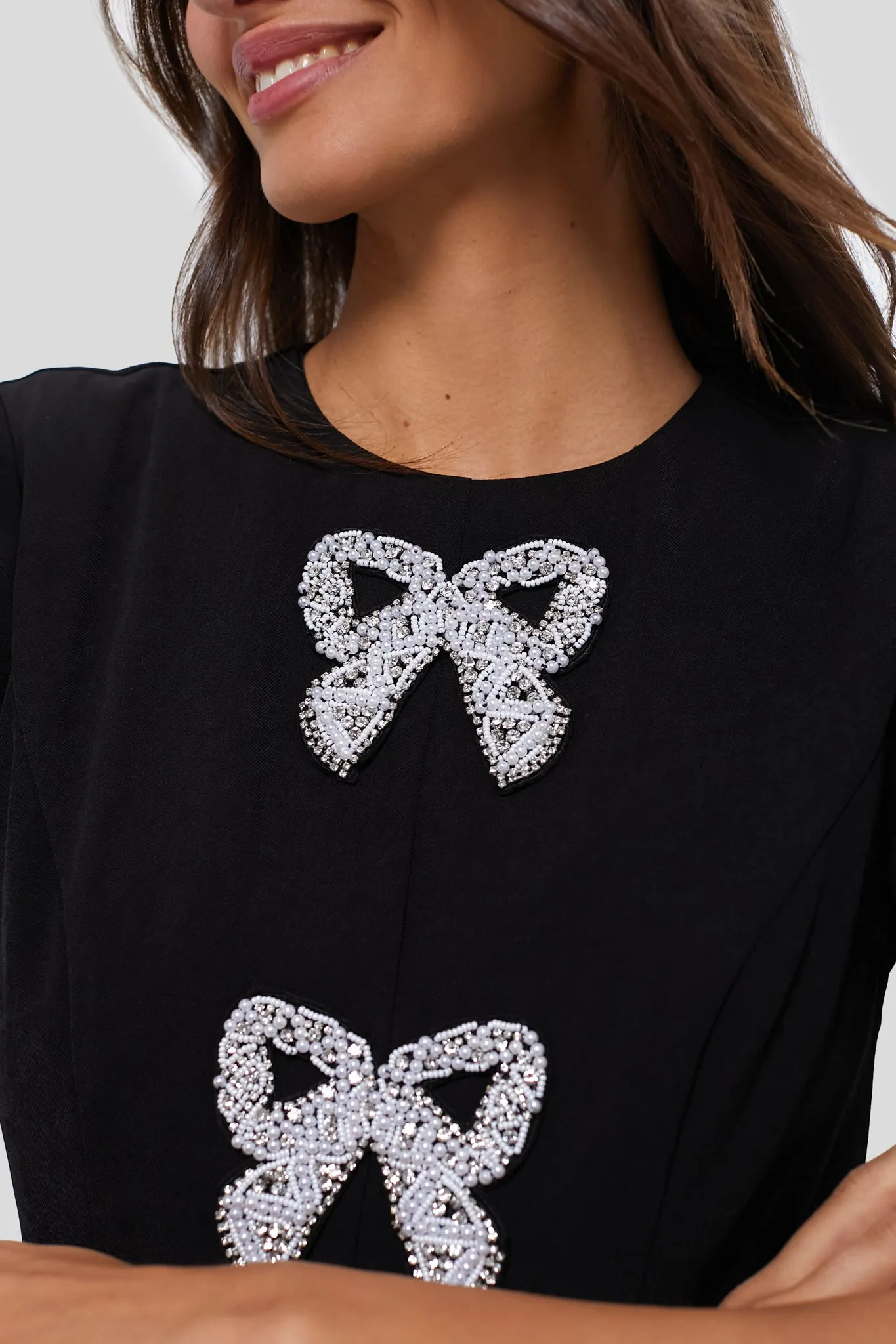 Beaded Bows Bernadette Mini Dress sold by Tuckernuck product image thumbnail 5