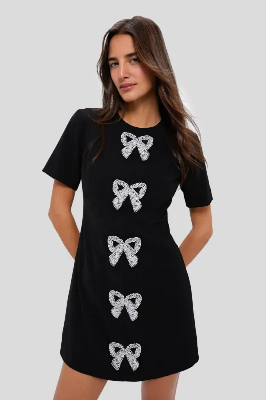Beaded Bows Bernadette Mini Dress made by Hyacinth House