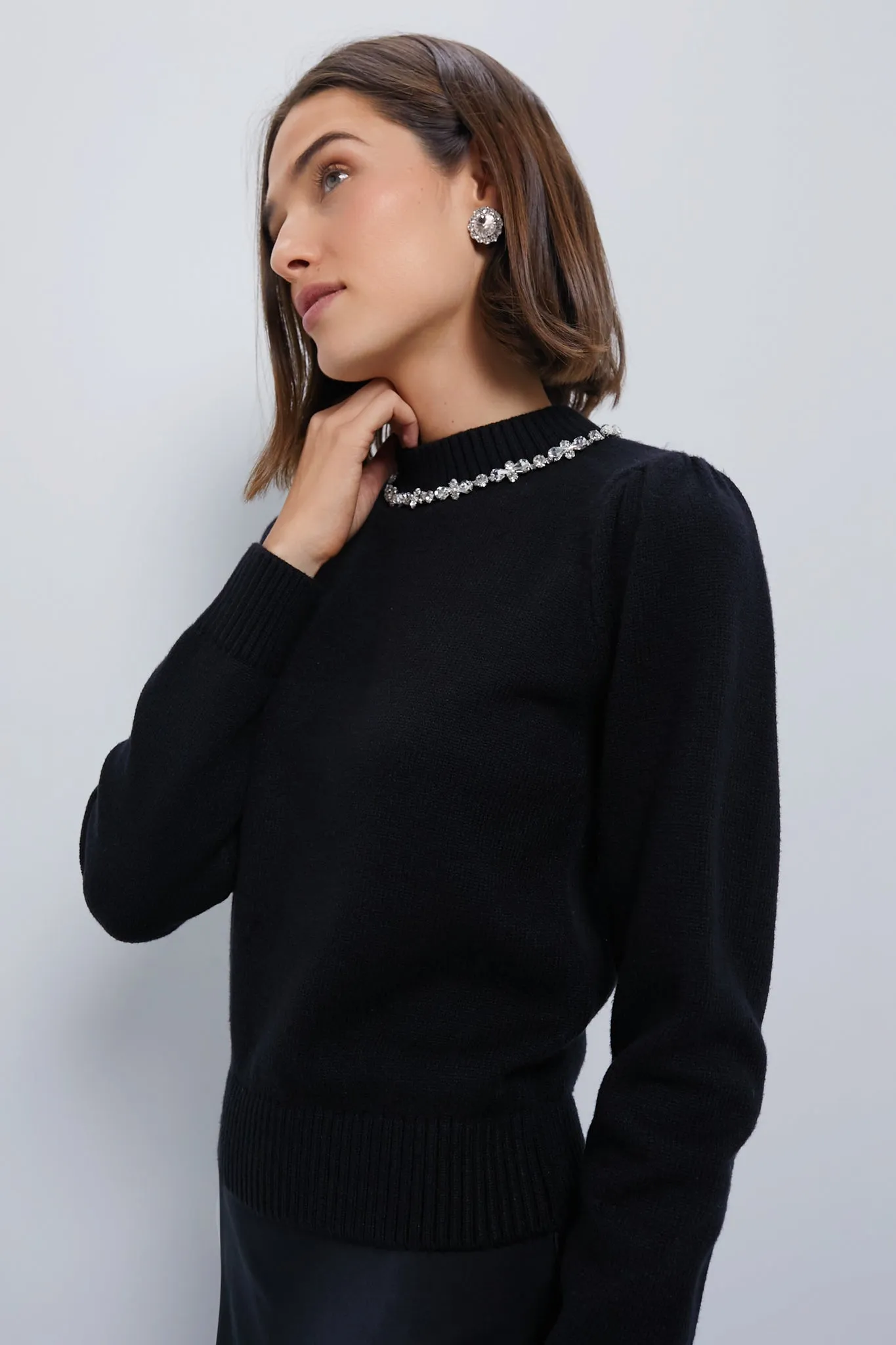 Black Bejeweled Lucy Sweater sold by Tuckernuck product image thumbnail 3
