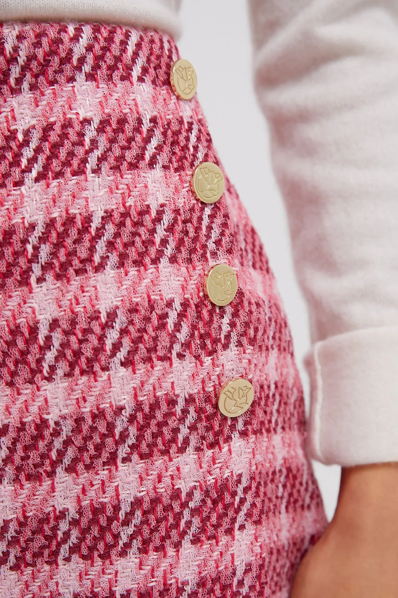 Tonal Plaid Pink Skirt sold by Tuckernuck product image thumbnail 5