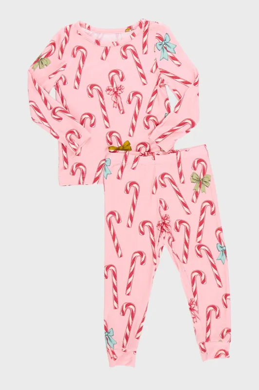 Pink Candy Cane Lane Bamboo PJ Set sold by Tuckernuck