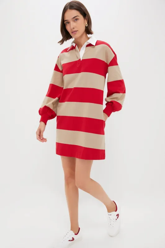 Khaki and Red Stripe Baker Rugby Dress sold by Tuckernuck