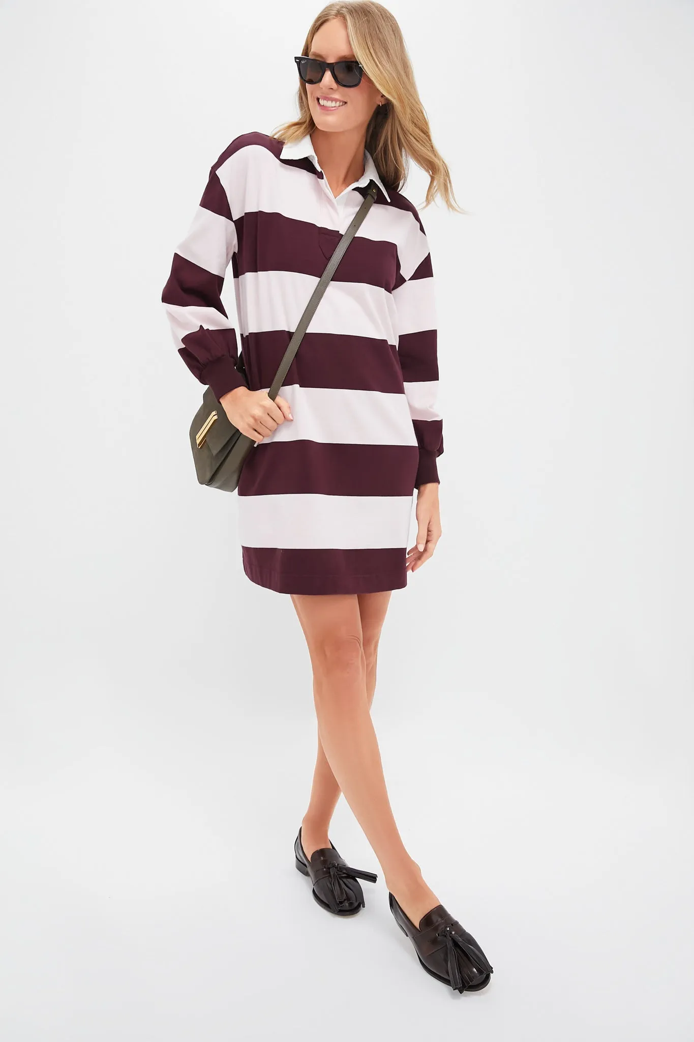 Pink and Winetasting Stripe Baker Rugby Dress sold by Tuckernuck product image thumbnail 2