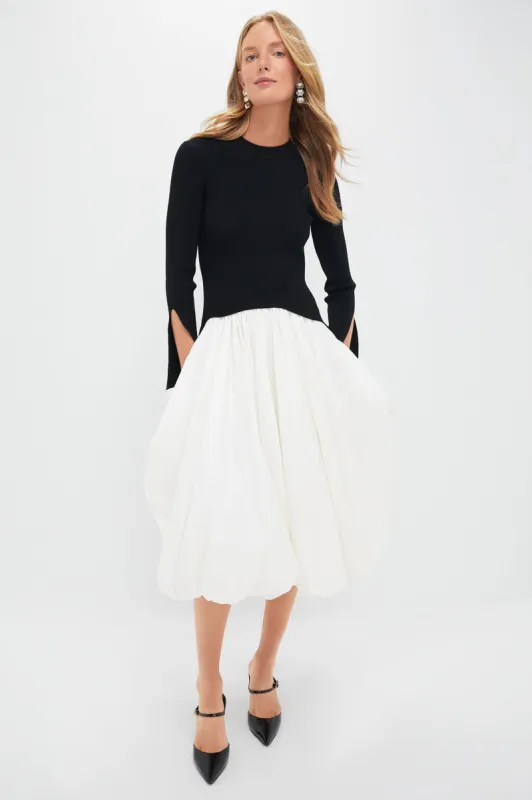 Black Multi Kenlie Long Sleeve Mock Neck Midi Dress sold by Tuckernuck