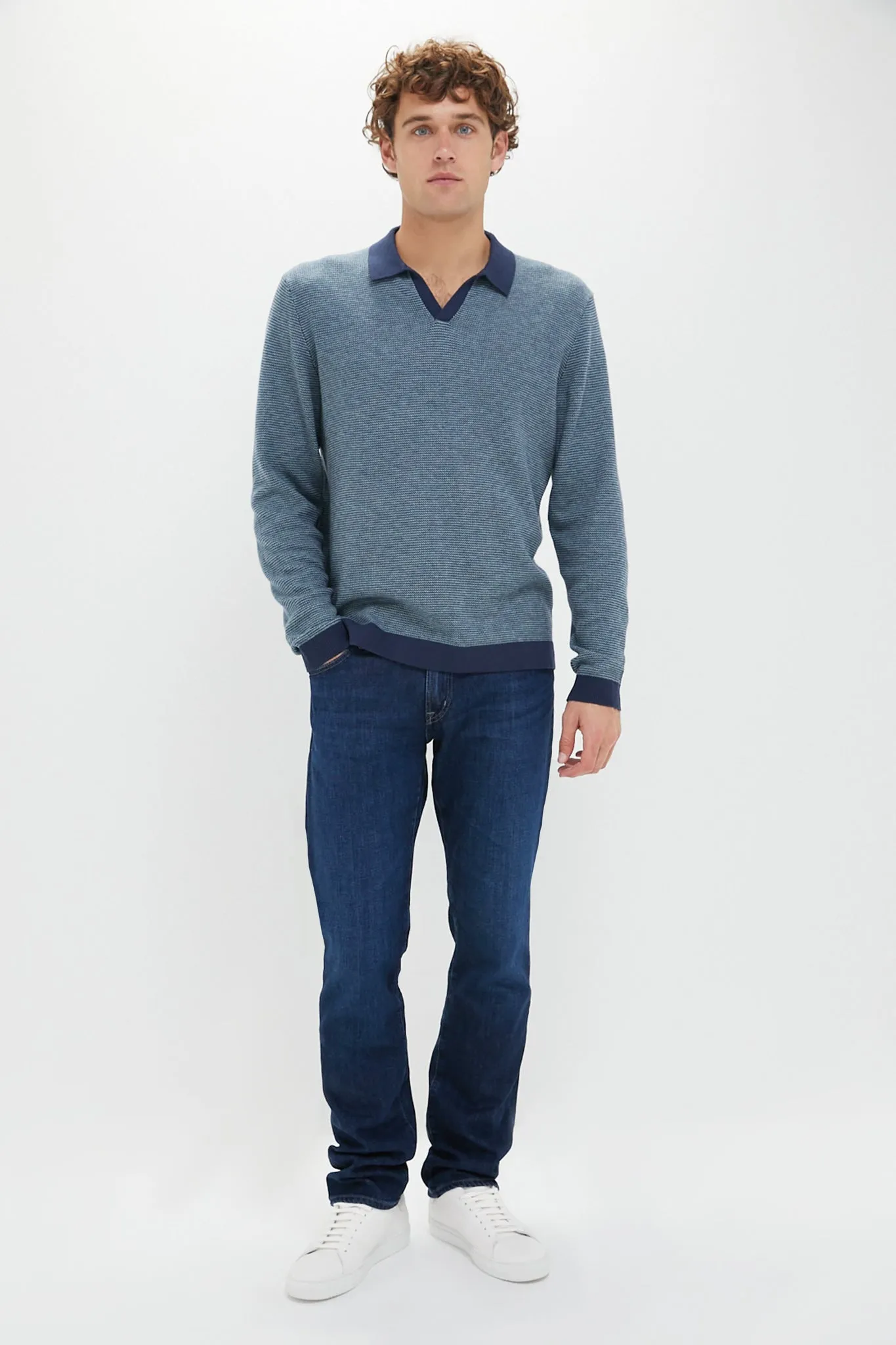 Navy Topaz Liam Sweater Polo sold by Tuckernuck product image thumbnail 2