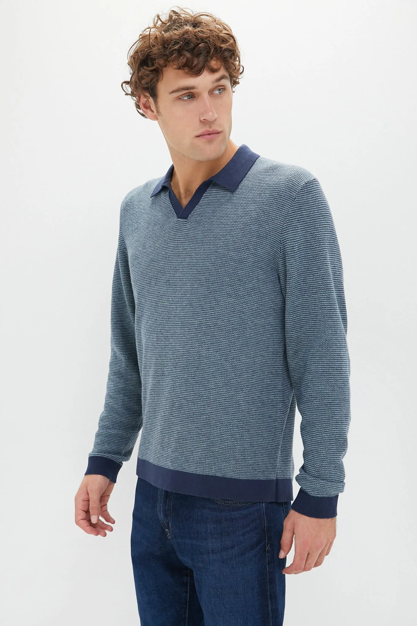 Navy Topaz Liam Sweater Polo sold by Tuckernuck product image thumbnail 3