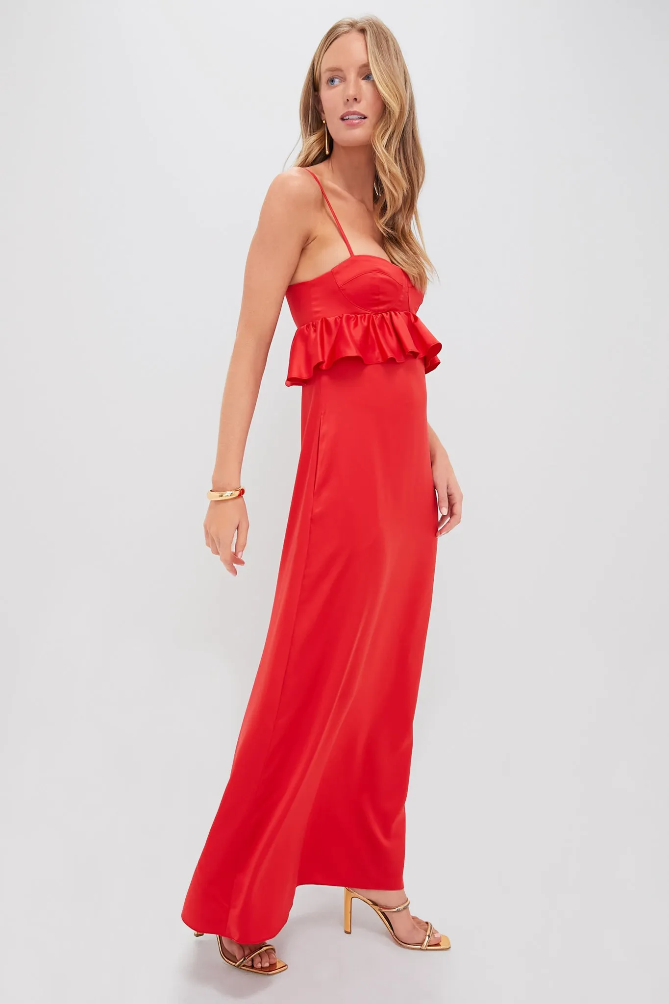 Red Silk Scarlet Maxi Dress sold by Tuckernuck product image thumbnail 3