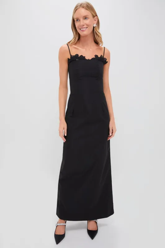 Black Twill Sofia Maxi Dress sold by Tuckernuck