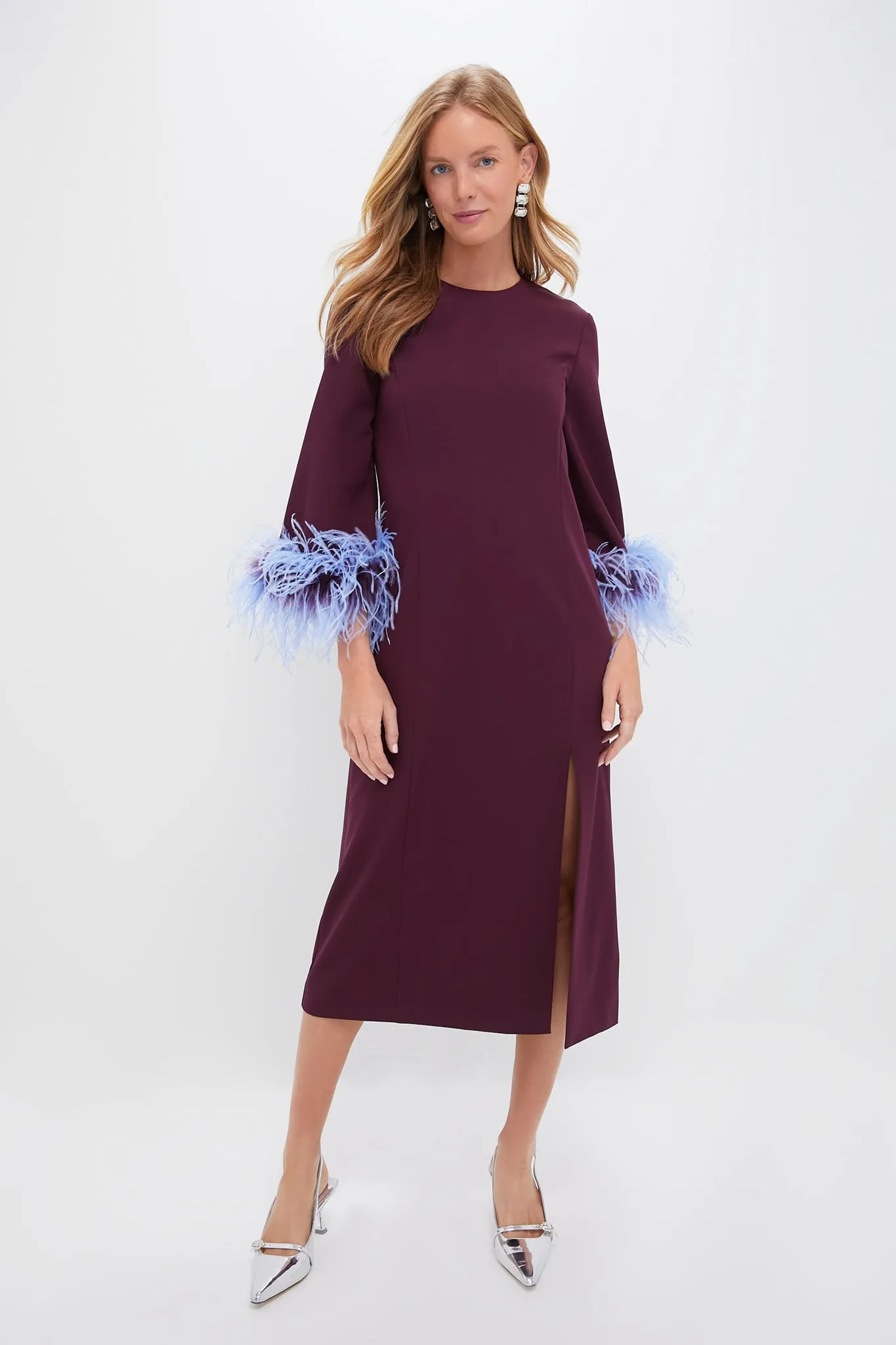 Oxblood Feather Eleanor Dress sold by Tuckernuck