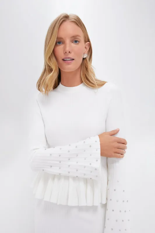 Ivory Sirena Bell Sleeve Top with Embellishment sold by Tuckernuck