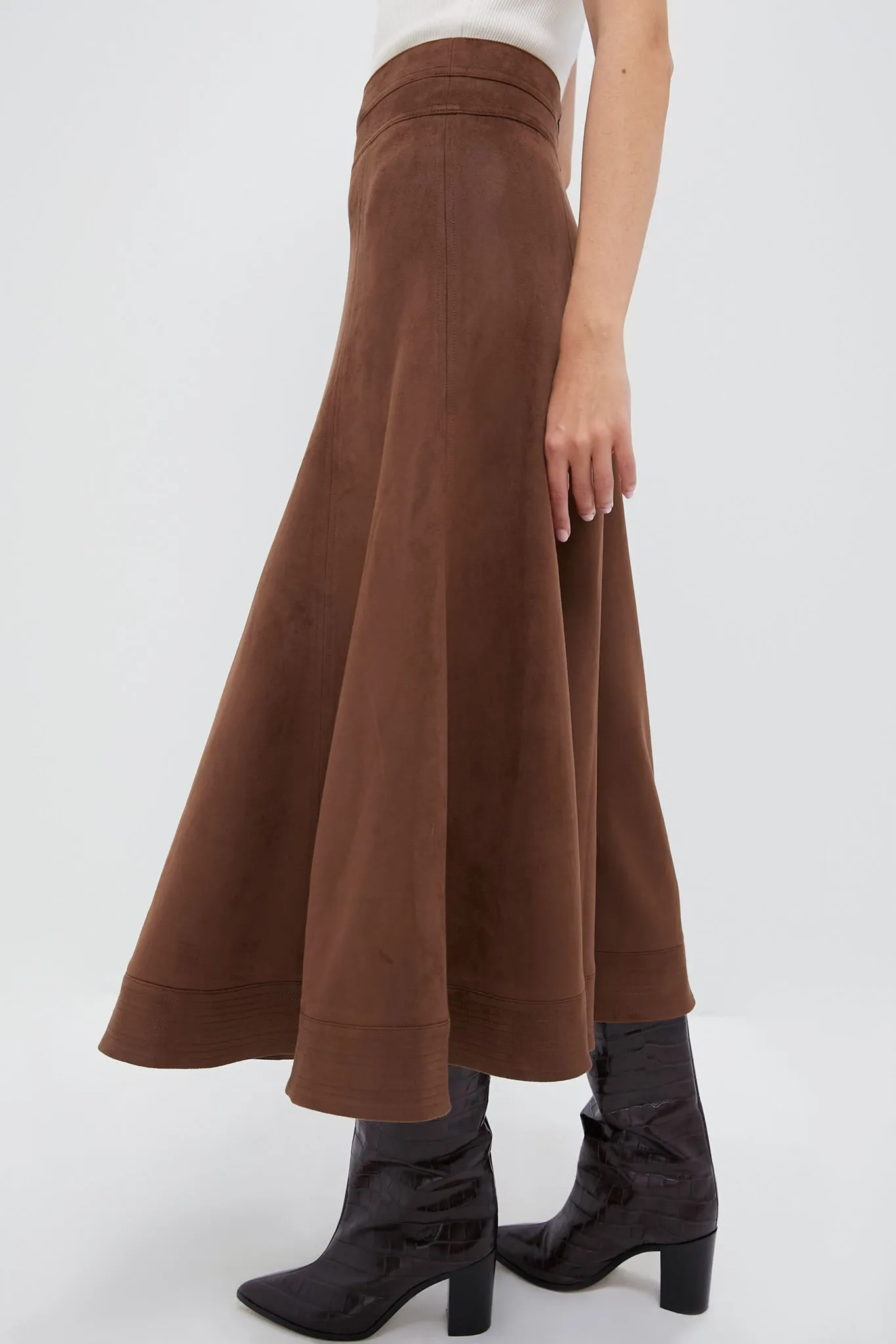 Chocolate Suede Brynn Skirt sold by Tuckernuck product image thumbnail 3