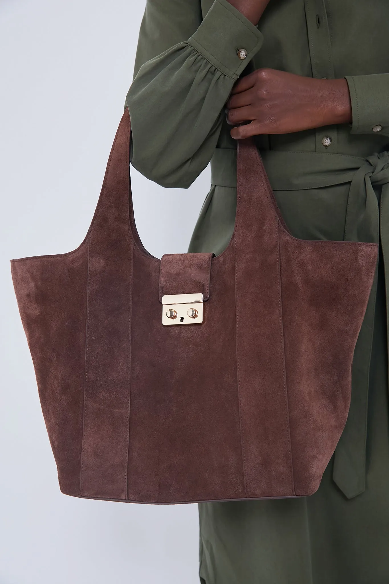 Brown Suede Large Market Tote sold by Tuckernuck product image thumbnail 2