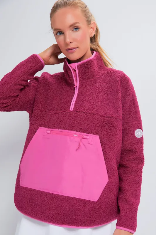 Hot Pink Fleece Cady Quarter Zip sold by Tuckernuck